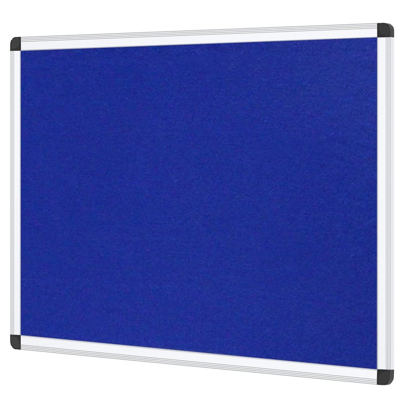 VIZ-PRO لوحة إعلانات VIZ-PRO مصنوعة من الفelt باللون الأزرق، 36 × 24 بوصة، إطار من الألمنيوم الفضي - Image 1